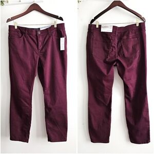 NWT Liz Clairbone Burgundy Flexi-Fit Classic Skinny Fit Jeans Women's Size 14P
